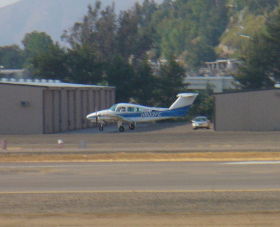Beechcraft Duchess (N803FC) - Multi-engine trainer feeling for the flare on 27R