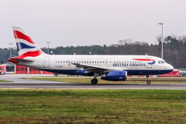 Airbus A319 (G-EUOF) - G-EUOF British Airways Airbus A319-131 @ Frankfurt International (FRA / EDDF) departing to London Heathrow (LHR / EGGL) / 27.11.2014 