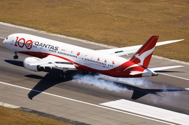 VH-ZNJ — - Qantas' latest 787-9 seen arriving on runway 34L direct from London's Heathrow Airport. The aircraft is named Longreach and carries the logos of Qantas' amazing timeline throughout the years. Congrats to all involved in this project.