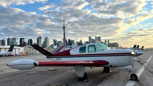 Beechcraft 35 Bonanza (C-FOUH) - Parked for the night on Toronto Island