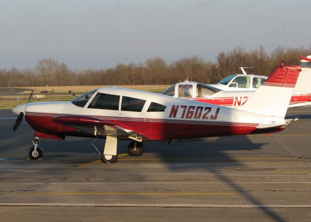 Piper Cherokee (N7602J) - Parked at  the Downtown Shreveport airport.