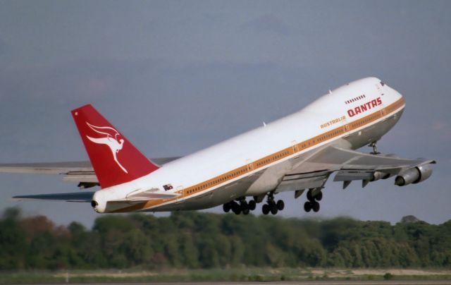 Boeing 747-200 (VH-EBE) - Adelaide, South Australia, May 22, 1983. Just my tip of the hat to all Qantas' queens of the skies in salute to their glorious service which ended with a final flight Monday July 13, 2020.