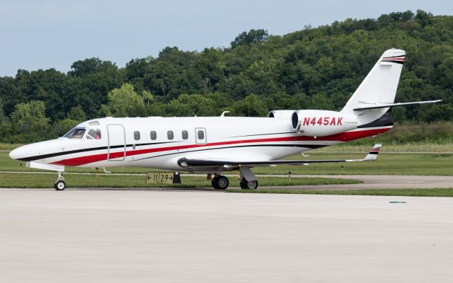 IAI Gulfstream G100 (N445AK) - An IAI Astra, more commonly known as the Gulfstream G100, taxis into Butler County.