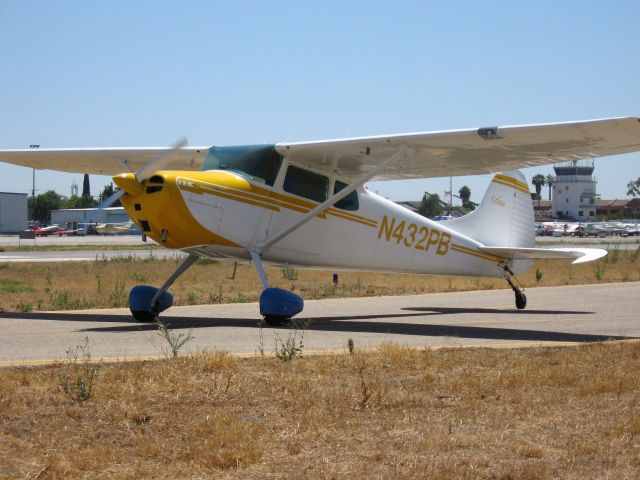 Cessna 170 (N432PB) - Holding short of RWY 24