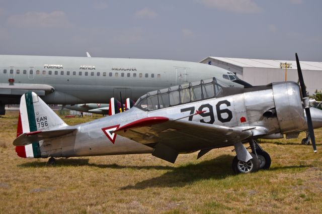 North American T-6 Texan (EAN796) - North American AT-6G Texan EAN-796 of Aviation Military School of Mexican Air Force. Preserved in the Military Aviation Museum at Santa Lucia AB NLU/MMSM (04/2019).