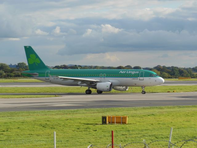 Airbus A320 (EI-DVH) - Aer Lingus (EI) EI-DVH  A320-214  [cn3345]br /Manchester (MAN) flight EI206 taxiing on arrival from Dublin (DUB)br /Taken from AVP Airport Viewing Parkbr /2012 10 06  a rel=nofollow href=http://alphayankee.smugmug.com/Airlines-and-Airliners-Portfolio/Airlines/EuropeanAirlineshttps://alphayankee.smugmug.com/Airlines-and-Airliners-Portfolio/Airlines/EuropeanAirlines/a