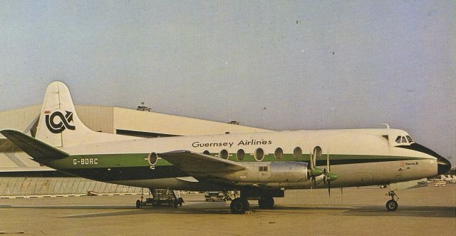 VICKERS Viscount (G-BDRC) - scanned from postcardbr /Guernsey airlines