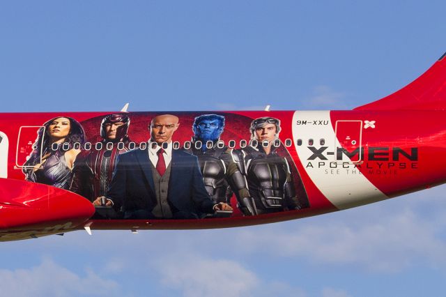 Airbus A330-300 (9M-XXU) - Air Asia X with new X-men Apocalypse decals in Perth, Western Australia