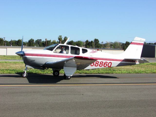 Beechcraft 35 Bonanza (N6886Q) - Taxiing at Fullerton