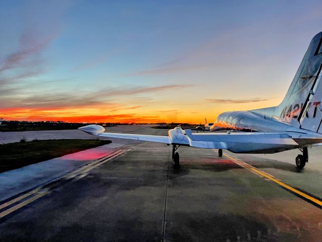 Cessna 421 (N421KT) - KFWS @ Sunset