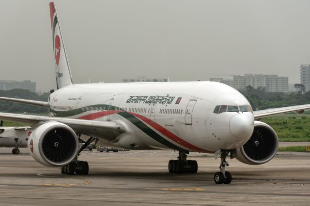 BOEING 777-300ER (S2-AFO) - 28th August, 2024: Flight BG 136 from Jeddah's King Abdul Aziz International Airport via Chottogram is seen taxiing to the gate via Charlie at Dhaka's Zia International Airport. 