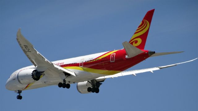 Boeing 787-8 (B-2759) - B-2759 Hainan Airlines Boeing 787-8 Dreamliner - cn 38056 / ln 274br /First Flight * Mar 2015br /Age 0.3 Yearsbr /2015-06-17 HU7989 Beijing (PEK) San Jose (SJC) 16:35->Landed 12:44br /B-2759 of Hainan Airlines approaching KSJCbr /海南航空尾号B-2759的波音787准备着陆在圣何塞机场