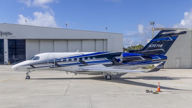 Cessna Citation Longitude (N707VM) - Cessna Longitude on the ramp at Signature Flight Support at Palm Beach