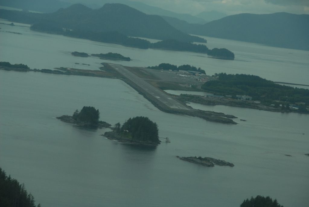 Cessna 310 (N6248Q) - Turning final for Sitka, AK