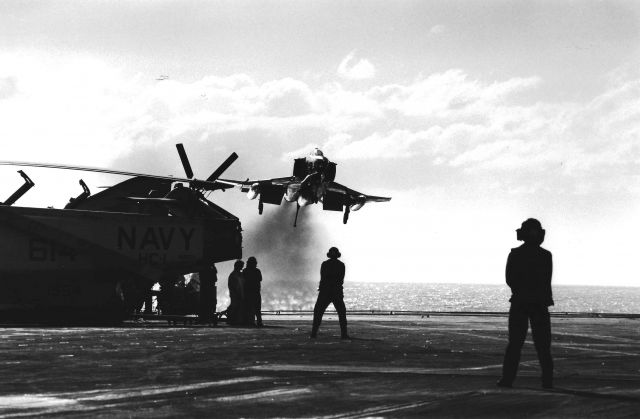 SPORTAVIA-PUTZER RF-4 — - Landing on the USS Midway with a USMC RF-4B SHOT AT 2 FRAMES /SECOND  RF-4B