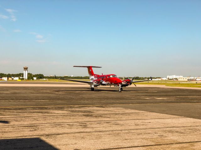 Beechcraft Super King Air 200 (N43GJ) - On line at PNS, Pensacola Aviation Center.  7/31/2019