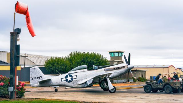 North American P-51 Mustang (N51GP) - P-51D 44-74483 being readied for display at Sonoma Valley Airport, September 2023
