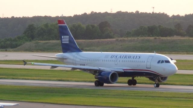 Airbus A319 (N710UW) - U.S. Airways 1964 departing to Charlotte at 8:03 P.M.  Taken June 7, 2015. 