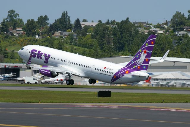 TC-SKN — - First 737-900ER for Sky Airlines departs KBFI on a test flight.