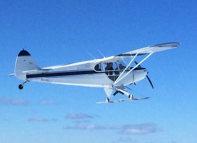 Piper PA-12 Super Cruiser (N61465) - Ski flying over Maine, FEB 2016.