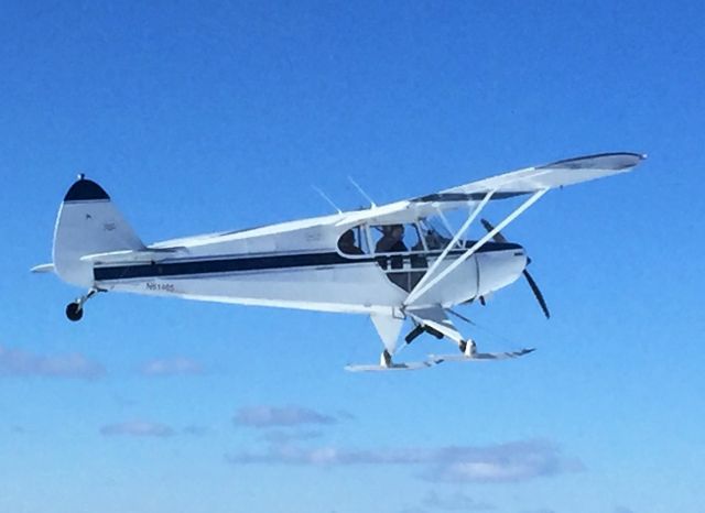 Piper PA-12 Super Cruiser (N61465) - Ski flying over Maine, FEB 2016.