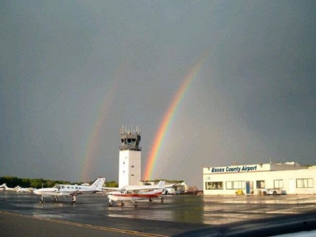 — — - An old friend of mine captures a double rainbow at KCDW. 