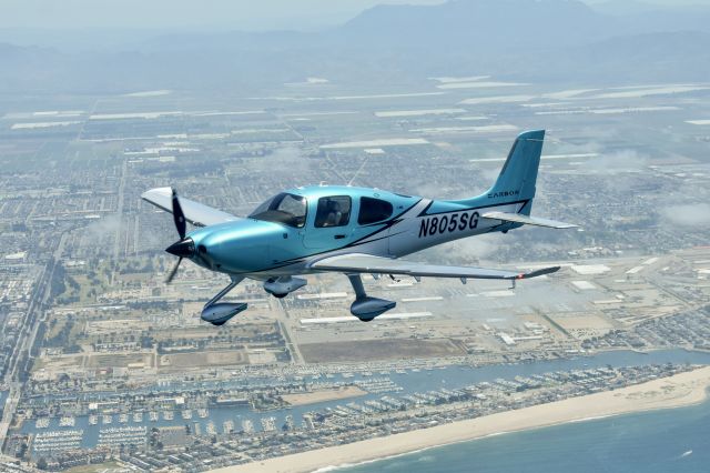 Cirrus SR-22 (N805SG) - Photo taken over Ventura coastline while in a flight of two. 