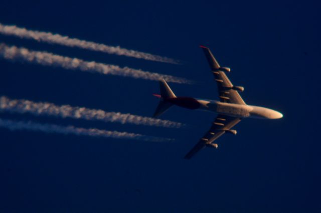 Boeing 747-400 (VH-OJT) - Qantas 12 New York, NY to Los Angeles, CA south of Cleveland 38,000 ft 04.25.17.