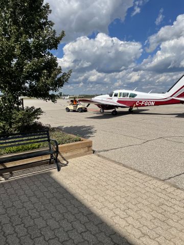 Piper Apache (C-FGON) - Leaving Brantford after ADS-B install 