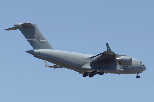 N77179 — - Boeing C-17A cn 50197-F-195. USAF 07-7179 Spirit of Travis final rwy 21 YPPH 25 January 2023.