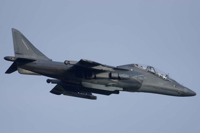 16-3191 — - McDonnell-Douglas TAV-8B Harrier BuNo 163191 modex 12 of VMAT-203 Hawks at MCAS Yuma on February 19, 2015.