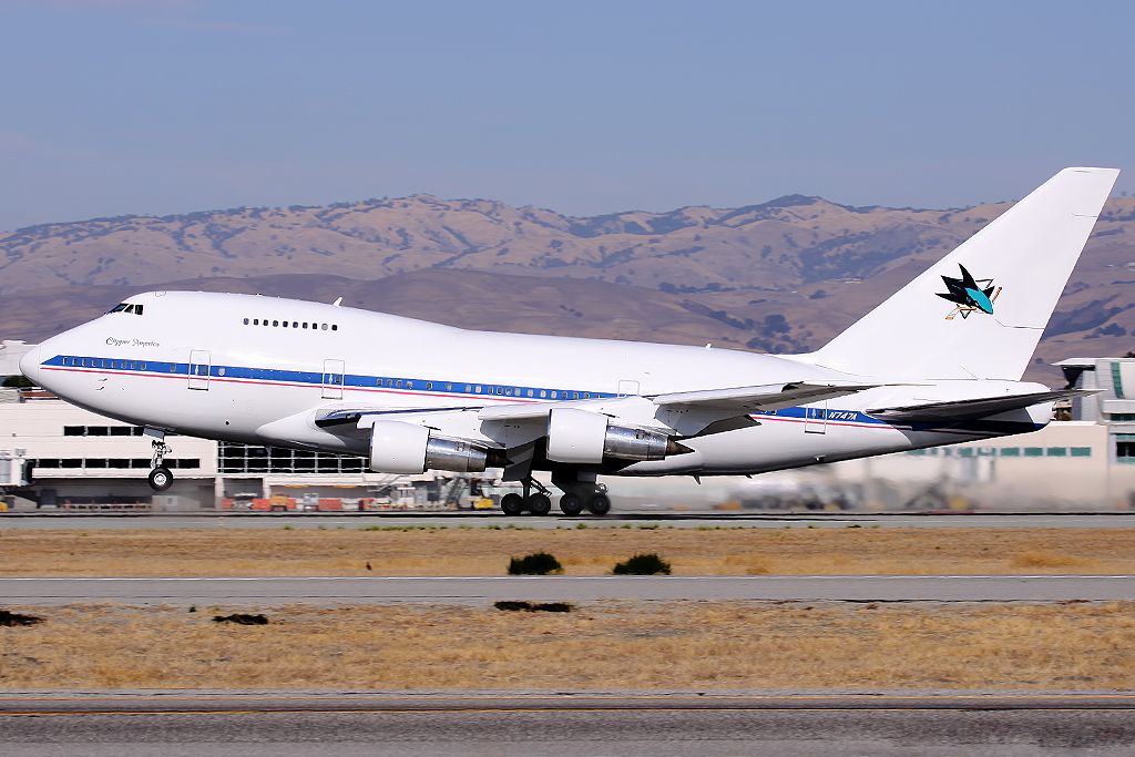 N747A — - The San Jose Sharks leave KSJC for Europe on Clipper America.