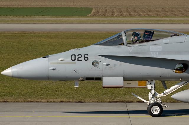 McDonnell Douglas FA-18 Hornet (J5026) - Our Marsianis taxying for another mission. As last of the C-Hornets delivered to our troop, the aircraft received this nice little batch under the LERX.