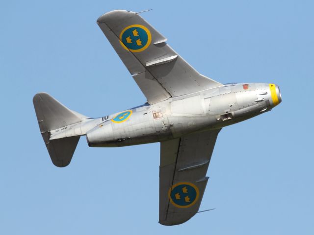 SE-DXB — - Flypast of a Classic Swedish Fighter at RAF Waddington.