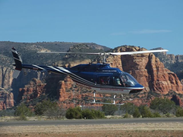 N401HP — - Helicopter departing Sedona Airport with tourists.