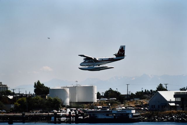 De Havilland Canada Twin Otter — - An Air BC DHC6 descending into Victoria Harbour Water Airport 1988. 