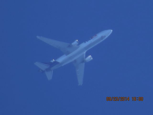 Boeing MD-11 (N617FE) - FedEx flight 781 from Memphis to Portland over Baxter Springs Kansas (78KS) at 36,000 feet.