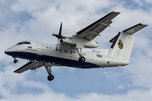 — — - An Australian NAVY LADS (Laser Airborne Depth Sounder)Hydrography Dash 8-200, returns to RAAF Townsville Air Base after performing in the Air Show.