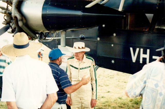 VH-USU — - Bob Hoover post flight in VH-USU