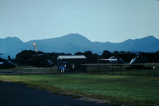 — — - Four Army kiowas on the way to Tassie calling for fuel, circa 1979