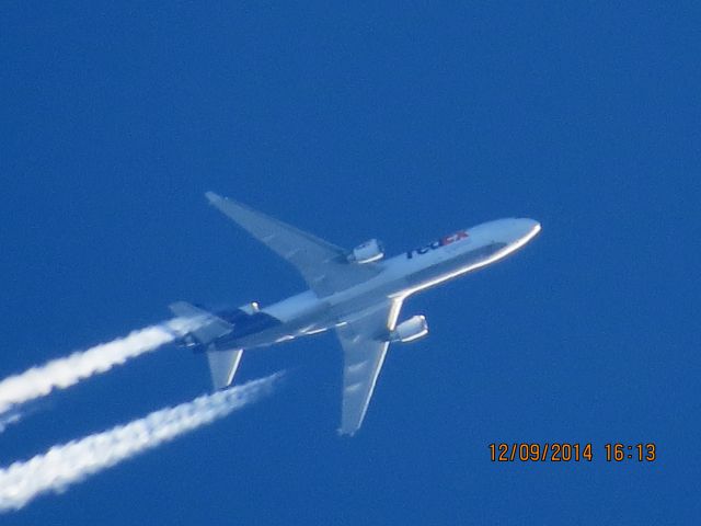 Boeing MD-11 (N625FE) - FedEx flight 945 from MEM to SLC over Baxter Springs Kansas (78KS) at 38,000 feet.