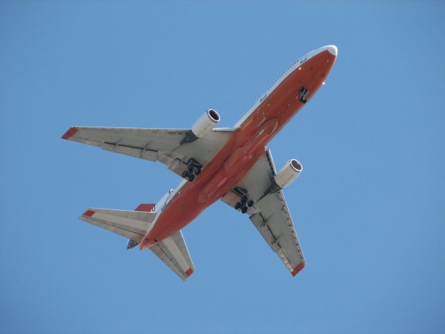 McDonnell Douglas DC-10 (N450AX) - Tanker 910 flying over my house just east of a mid-field approach to McClellan (KMCC)