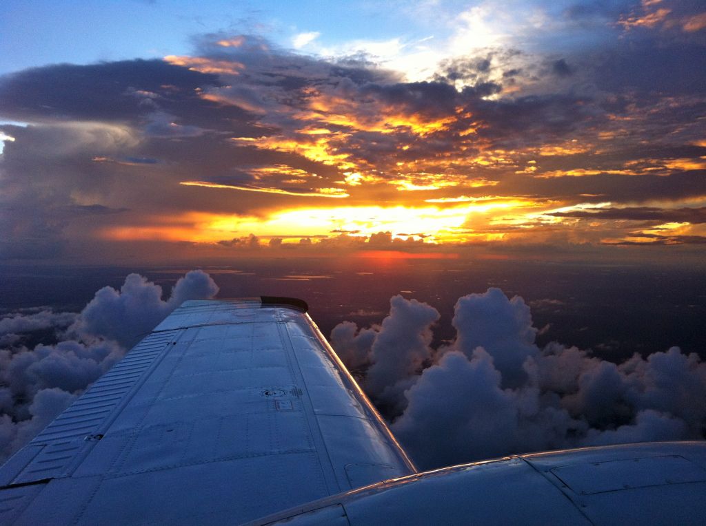 Beechcraft 55 Baron (N519BG) - Southbound over Jacksonville, FL