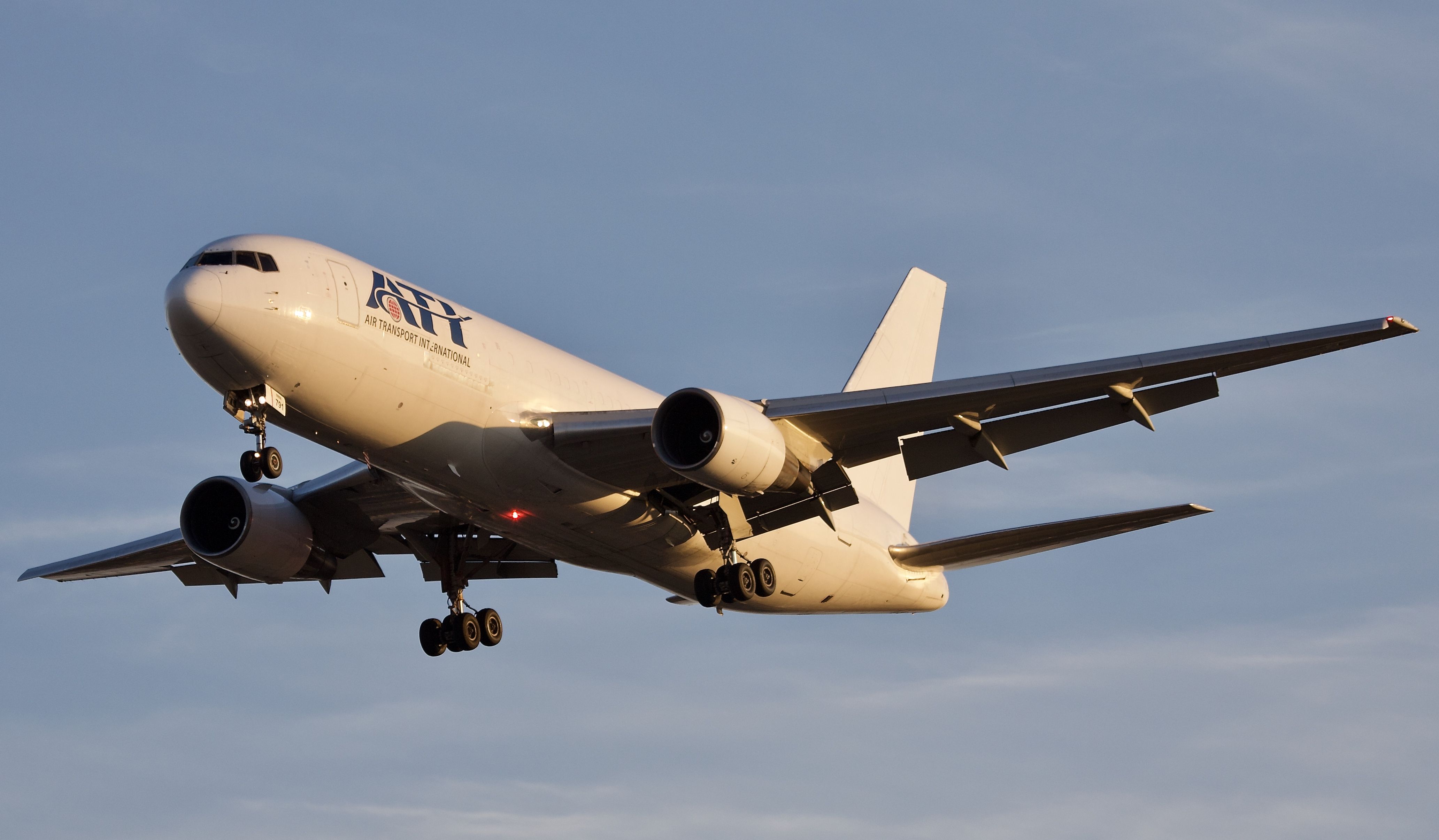 BOEING 767-200 (N791AX) - Originally delivered to ANA in 1985, this 767-200 was converted to a freighter in 2003, it joined the ATI fleet in 2012. Here she is arriving to DFW 11/19/2018 (please view in "full" for highest image quality)