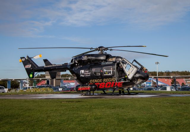 NUSANTARA NBK-117 (ZK-HUP) - ZK HUP Kawasaki BK-117 B-2  Otago Regional Rescue leaves Invercargill Hospital for Dunedin Hospital, New Zealand 28 June 2016