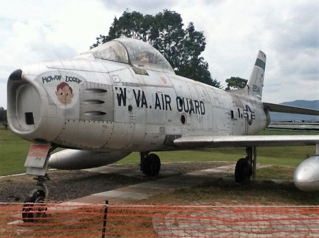 North American F-86 Sabre (N22044) - This F86-H Sabre Jet flown more than 45 years ago in the Former 167th Airlift Wing Fighter Jet and Finds New Home in FRONT ROYAL, VA