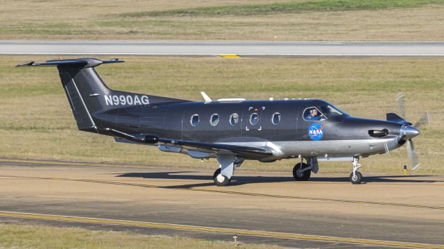 Pilatus PC-12 (N990AG) - NASA's PC-12 arriving ahead of a T-34C Turbo Mentor, both from Glenn Research Center!