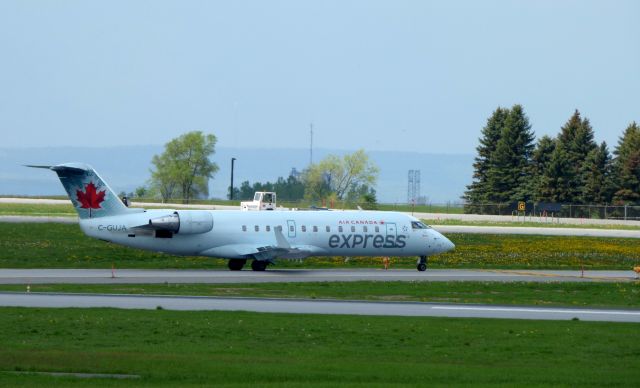 Canadair Regional Jet CRJ-200 (C-GUJA) - Shown here taxiing is a Air Canada Jazz Canadair Regional Jet CRJ-200 twin jet in the Spring of 2017.