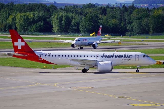 Embraer E190-E2 (HB-AZA) - Helvetic Embraer E190-E2 taxing at Zurich (September 2022).