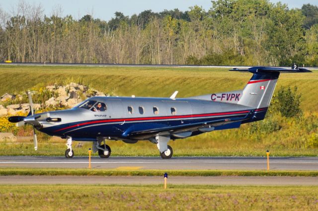 Pilatus PC-12 (C-FVPK) - 1998 Pilatus PC-12 (opby Private Air Inc) arriving into the FBO Ramp in Buffalo NY (KBUF) from Waterloo ON (CYKF)br /br /** Current paint-scheme as of 09/11/2020 **